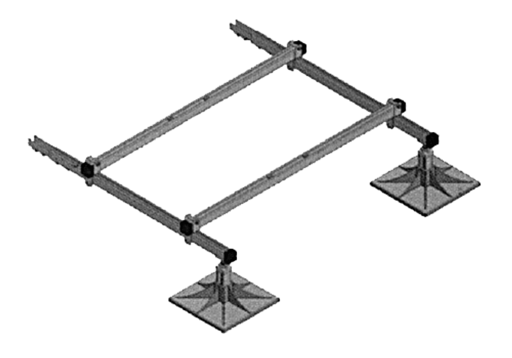 Bakkestativ kraftig for stor varmepumpe, tilleggsmodul