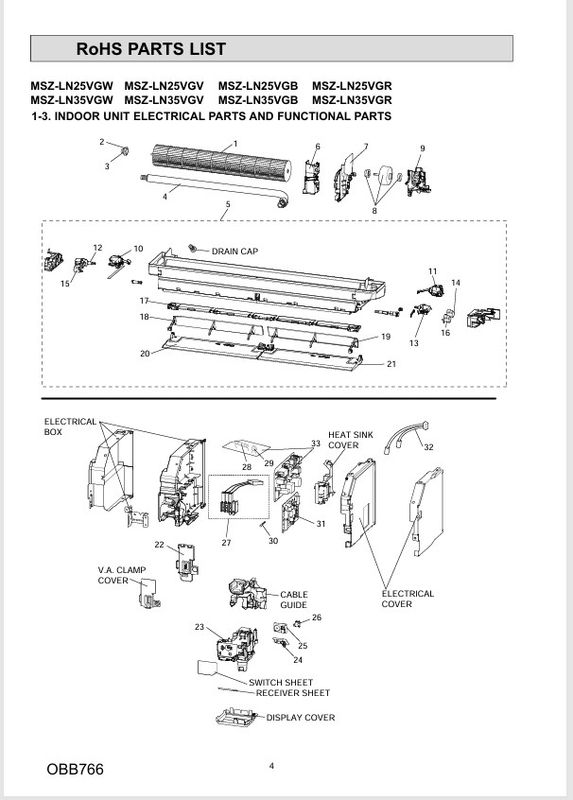 Splittegning Mitsubishi Kaiteki LN25-35
